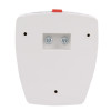 Back view of a geofire agrippa acoustic fire door holder in white showing screw holes and mounting area