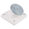 White geofire agrippa acoustic fire door holder showing a close-up of the magnet attached to a square base