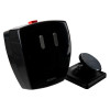 geofire agrippa acoustic fire door holder black shown angled with separate magnet part visible on white background