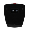 back view of geofire agrippa acoustic fire door holder in black showing mounting holes and red tab at the top