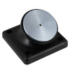 Black geofire agrippa acoustic fire door holder featuring a round silver magnet attached to a square base