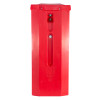 Front view of a red gloria extinguisher vehicle box with visible fastening and design details