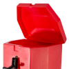 red gloria extinguisher vehicle box with lid open showing inside of the box