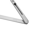 Part of the arm of a geze ts1500 overhead door closer in silver showing a hinge and bolt