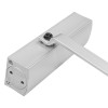 Silver body of a geze ts1500 overhead door closer showing rectangular shape and attached arm