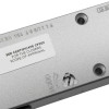 Close up of the silver adjustable feature on a geze ts4000 overhead door closer showing label and screws