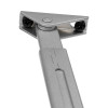 Close-up image of the silver bracket part of the geze ts4000 overhead door closer showing screws and metal arm