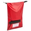 Buscot Babevac evacuation cot shown stored in red storage bag with black handles and label