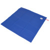 Blue bariatric slide sheet laid flat on a white background with a small label and red loop on one corner