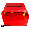 hospital aids ski pad and storage bag open showing red bag and yellow ski pad inside