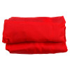 Front view of a folded hospital aids ski sheet evacuation sheet in bright red fabric