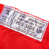 Close-up of a label on a hospital aids ski sheet evacuation sheet showing safety and usage information