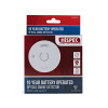 hispec longlife optical smoke alarm retail packaging showing front of box with product image and text