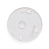 hispec longlife optical smoke alarm base plate shown from above in white plastic with mounting features