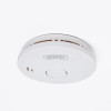hispec longlife optical smoke alarm mounted on a ceiling shown from below