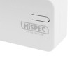 Closeup of the indicator panel on the hispec 10yr longlife battery carbon monoxide detector showing test silence button and status labels