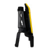 hispec 10w rechargeable led site light shown from the side with yellow front panel and black adjustable stand