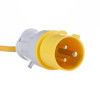 Close up of the yellow and grey coupler socket on the hispec 20w led work light cable