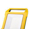 Close up of the LEDs on the hispec 20w led work light showing part of the yellow frame and handle