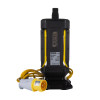 Hispec 20w 110v led product shown folded with yellow and black casing and attached power cable