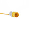 hispec 20w 110v led showing yellow and grey plug with attached cable on white background