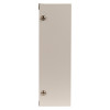 Side view of hispec rhine led illuminated exit sign showing narrow white panel with two screws