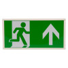 hispec rhine led illuminated exit sign showing a running person and an arrow pointing up on a green background