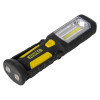 hispec 3 1w led rechargeable torch shown with magnet base and yellow and black body