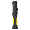 hispec 3 1w led rechargeable torch shown from the side with black and yellow body and clip on back