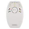hispec deaf aid kit showing a white device with a central test button and several indicator lights including a strobe section