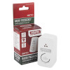 hispec rf pro carbon monoxide alarm shown next to its red and white packaging box