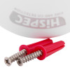 Fixings including red plastic wall plugs and metal screws for the hispec rf pro heat alarm