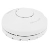 Flat view of the hispec rf pro heat alarm showing its circular white design and central button