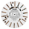 Back view of hispec rf pro smoke alarm showing label and vents