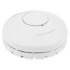 Flat white hispec rf pro smoke alarm showing top and side details