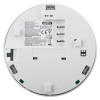 Back of hispec radio frequency mains carbon monoxide detector showing label and installation points