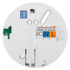 Base of hispec rf combi mains heat carbon monoxide detector showing wiring and mounting details