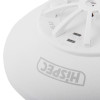 Closeup of indicators on the hispec rf combi mains heat carbon monoxide detector showing vents and branding