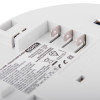 Connectors and label on the back of a hispec rf combi mains heat carbon monoxide detector