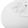 Closeup of the button on the hispec radio frequency combo mains smoke heat detector showing detail and texture
