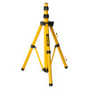 Front view of the hispec adjustable tripod for site lights showing yellow metal legs and adjustment mechanisms