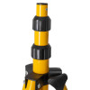 Yellow telescopic pole section from a hispec adjustable tripod for site lights with black adjustment rings and lever