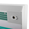 Close-up of the exitgaurd fire door security alarm showing the corner detail and part of the front panel design