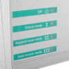 Close up of exitgaurd fire door security alarm showing mode options and indicator lights on the control panel