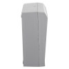 Side view of exitguard fire door security alarm keypad override 12v dc power supply showing its slim grey casing
