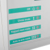 Close up of exitgaurd fire door security alarm control panel showing labelled mode settings and power switch