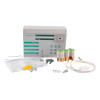 exitguard fire door security alarm with control panel, batteries, wiring, screws, and instruction manual visible