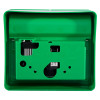 Back view of the keygaurd key box in green showing the inside and mounting points