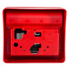 Back view of keygaurd key box showing red plastic outer casing and internal mechanism details