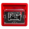 keygaurd key box with a red frame and a clear cover showing a black panel with key symbols from the front view